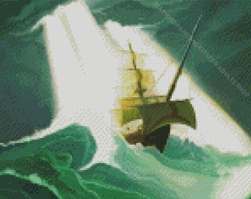 Ship In Storm Art Diamond Painting