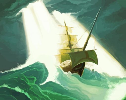 Ship In Storm Art Diamond Painting