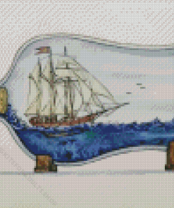 Ship In Bottle Of Water Art Diamond Painting