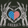 Skull Love You America Diamond Painting