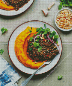 Smashed Pumpkin With Lentils Diamond Painting