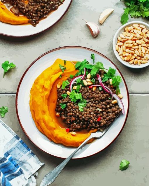 Smashed Pumpkin With Lentils Diamond Painting