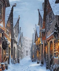 Snowy Hogsmeade Diamond Painting