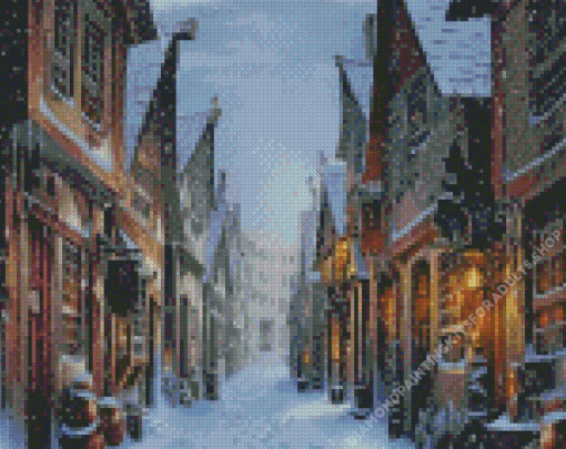 Snowy Hogsmeade Diamond Painting