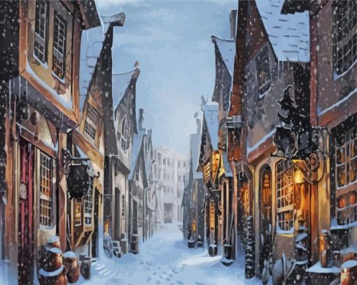 Snowy Hogsmeade Diamond Painting