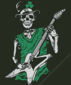 St Patricks Day Rock And Roll Skeleton Diamond Painting