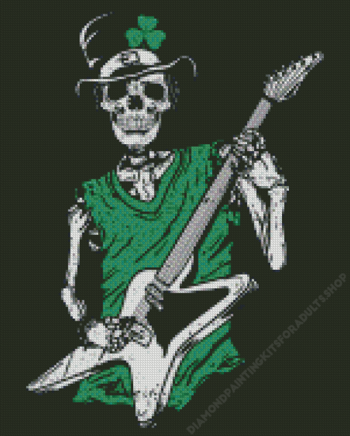 St Patricks Day Rock And Roll Skeleton Diamond Painting