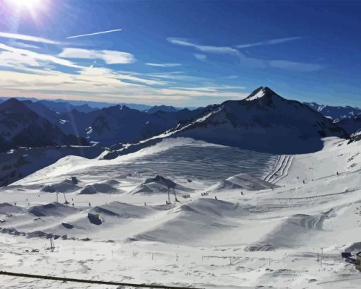 Stubai Glacier Landscape Diamond Painting