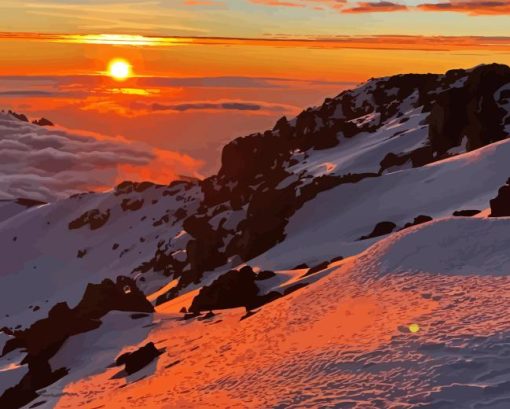 Sunrise On Mount Kilimanjaro Diamond Painting