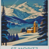 Switzerland Saint Moritz Poster Diamond Painting