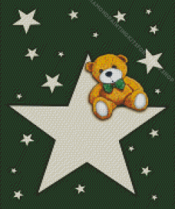 Teddy Bear With Stars Diamond Painting