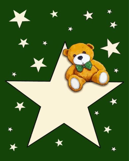 Teddy Bear With Stars Diamond Painting