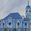 The Blue Church of Bratislava Diamond Painting