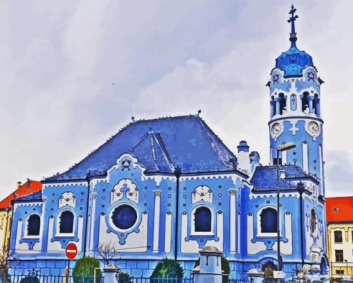 The Blue Church of Bratislava Diamond Painting