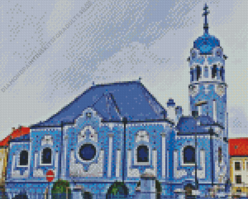 The Blue Church of Bratislava Diamond Painting