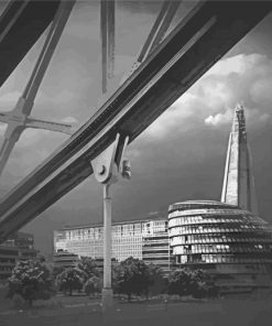 The Shard in Black and White Diamond Painting