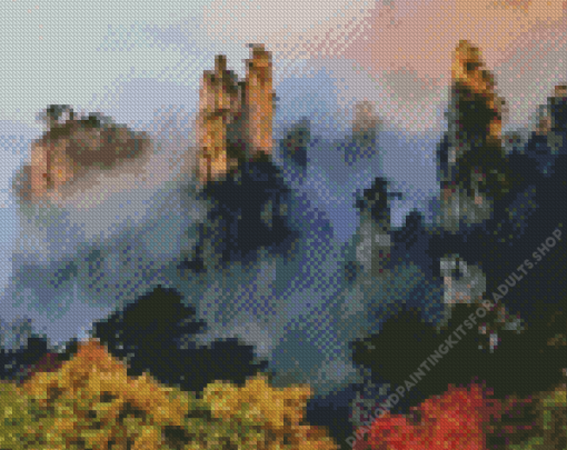 Tianzi Mountain In Autumn Diamond Painting