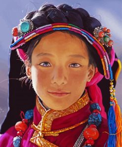 Tibet Girl Illustration Diamond Painting