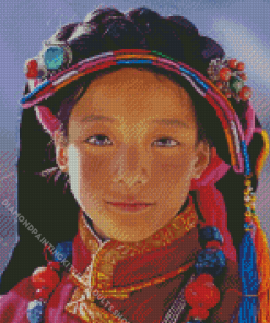 Tibet Girl Illustration Diamond Painting