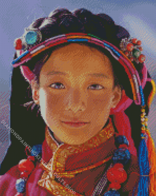 Tibet Girl Illustration Diamond Painting