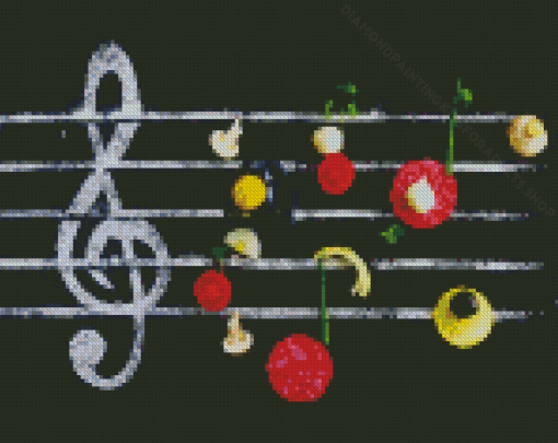 Treble Clef And Notes Diamond Painting