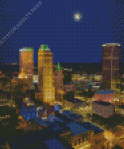 Tulsa City At Night Diamond Painting