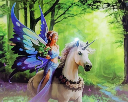 Unicorn In The Forest Diamond Painting