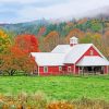 Vermont Autumn Farm Diamond Painting