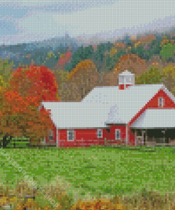 Vermont Autumn Farm Diamond Painting