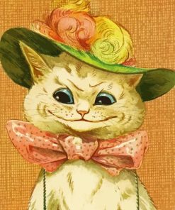 Victorian Cat In Hat Diamond Painting