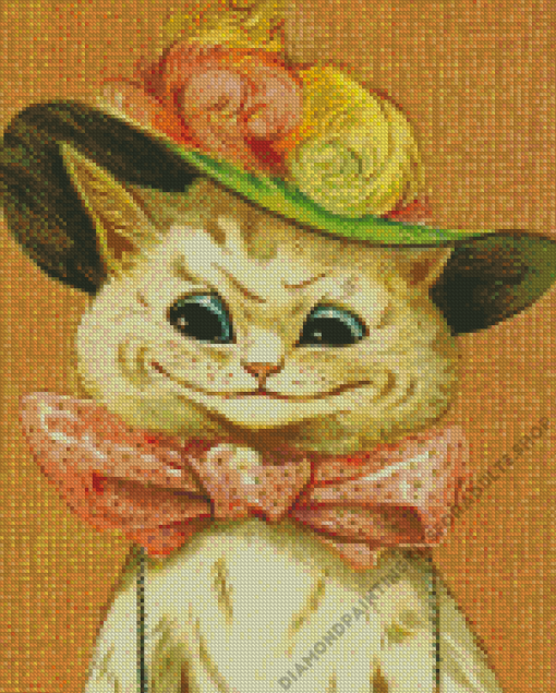 Victorian Cat In Hat Diamond Painting