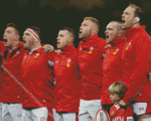 Welsh Rugby Team Players Diamond Painting