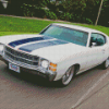 White 1971 Chevelle Diamond Painting