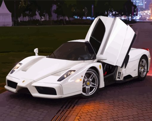 White 2003 Ferrari Diamond Painting