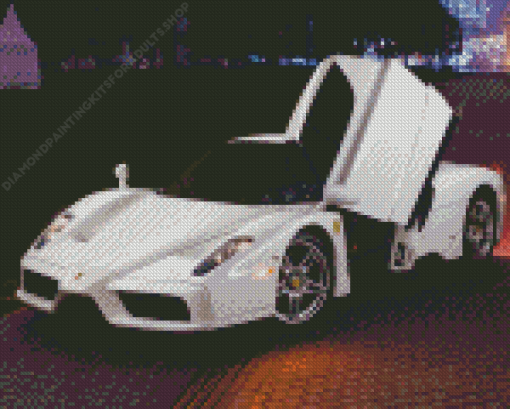 White 2003 Ferrari Diamond Painting