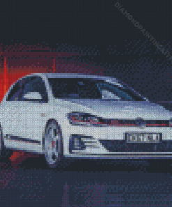 White Mk7 Golf Car Diamond Painting