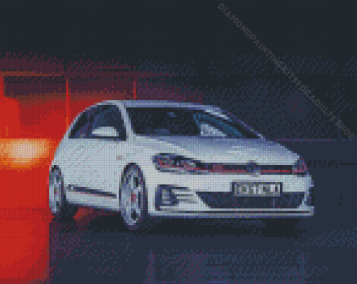 White Mk7 Golf Car Diamond Painting