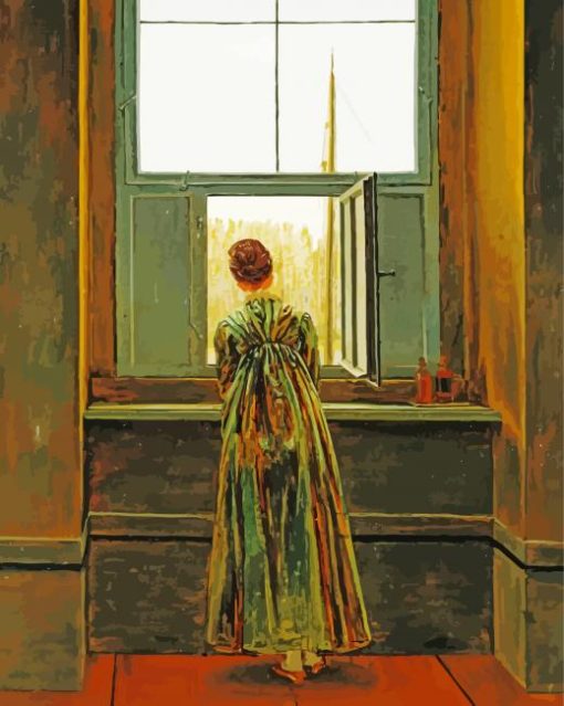 Woman At A Window By Caspar Friedrich Diamond Painting