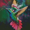 Woman Riding Hummingbird Diamond Painting