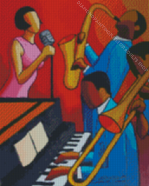 Woman Singing Jazz Diamond Painting