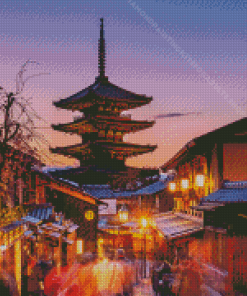 Yasaka Pagoda At Sunset Kyoto Japan Diamond Painting