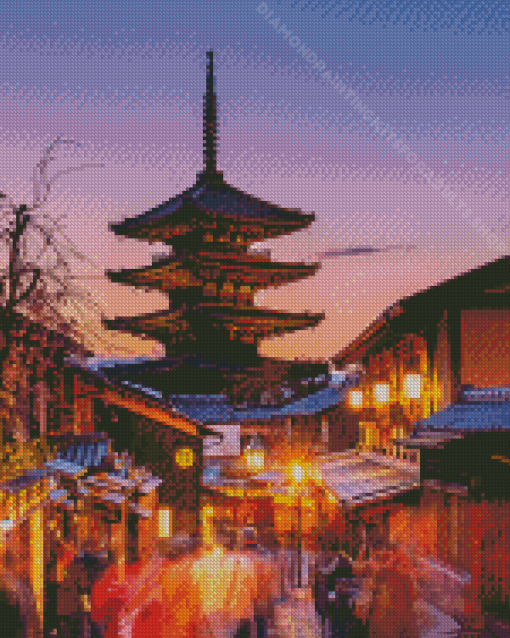 Yasaka Pagoda At Sunset Kyoto Japan Diamond Painting