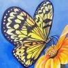 Yellow Monarch Butterfly And Flower Diamond Painting