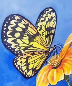 Yellow Monarch Butterfly And Flower Diamond Painting