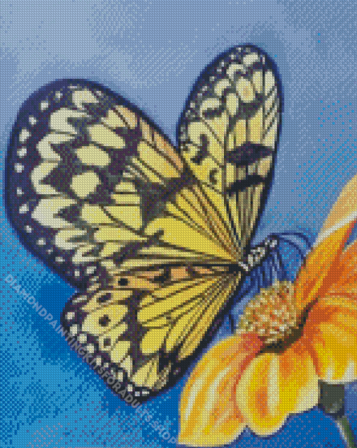 Yellow Monarch Butterfly And Flower Diamond Painting