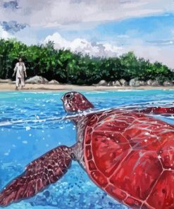 Abstract Red Turtle Diamond Painting