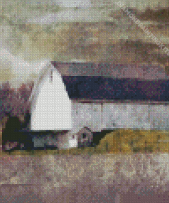 Abstract White Rustic Barn Diamond Painting