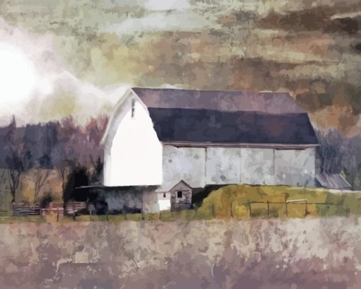 Abstract White Rustic Barn Diamond Painting