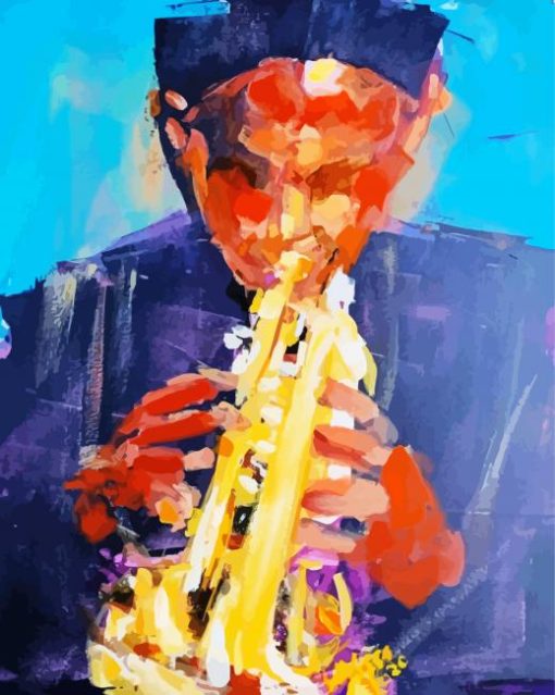 Abstract Horn Player Diamond Painting