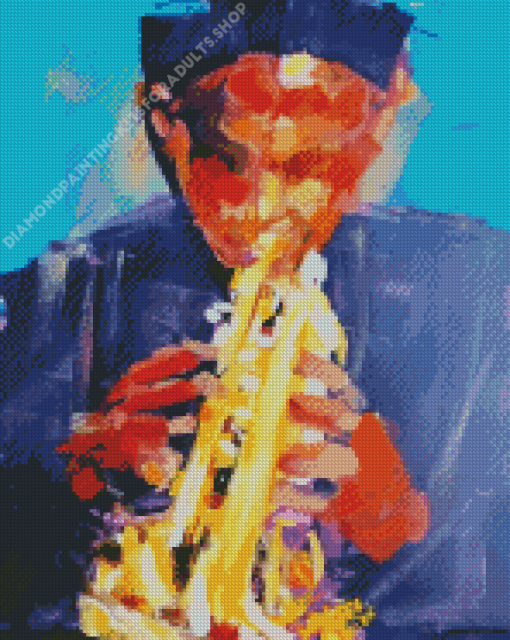 Abstract Horn Player Diamond Painting